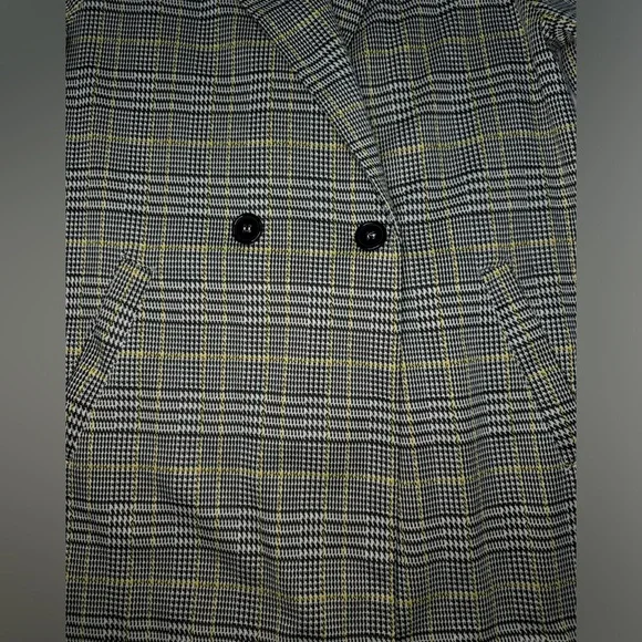 MELLODAY Plaid Trench Coat • Yellow & Black Clueless • Back to School Medium - Picture 3 of 10